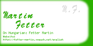 martin fetter business card